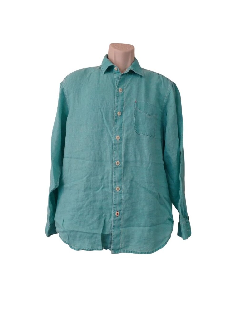 Tommy Bahama Relax Men Linen Green Long Sleeve Button Up Shirt Size M Casual